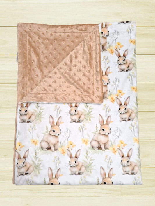 Couverture Lapins et fleurs jaunes