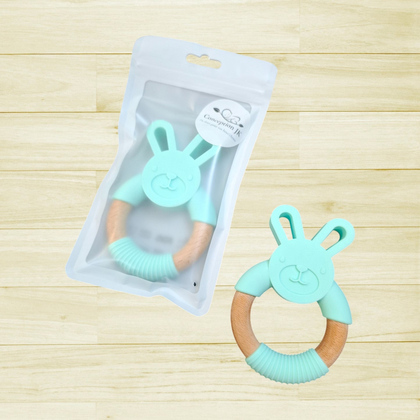 Jouet dentition Lapin turquoise