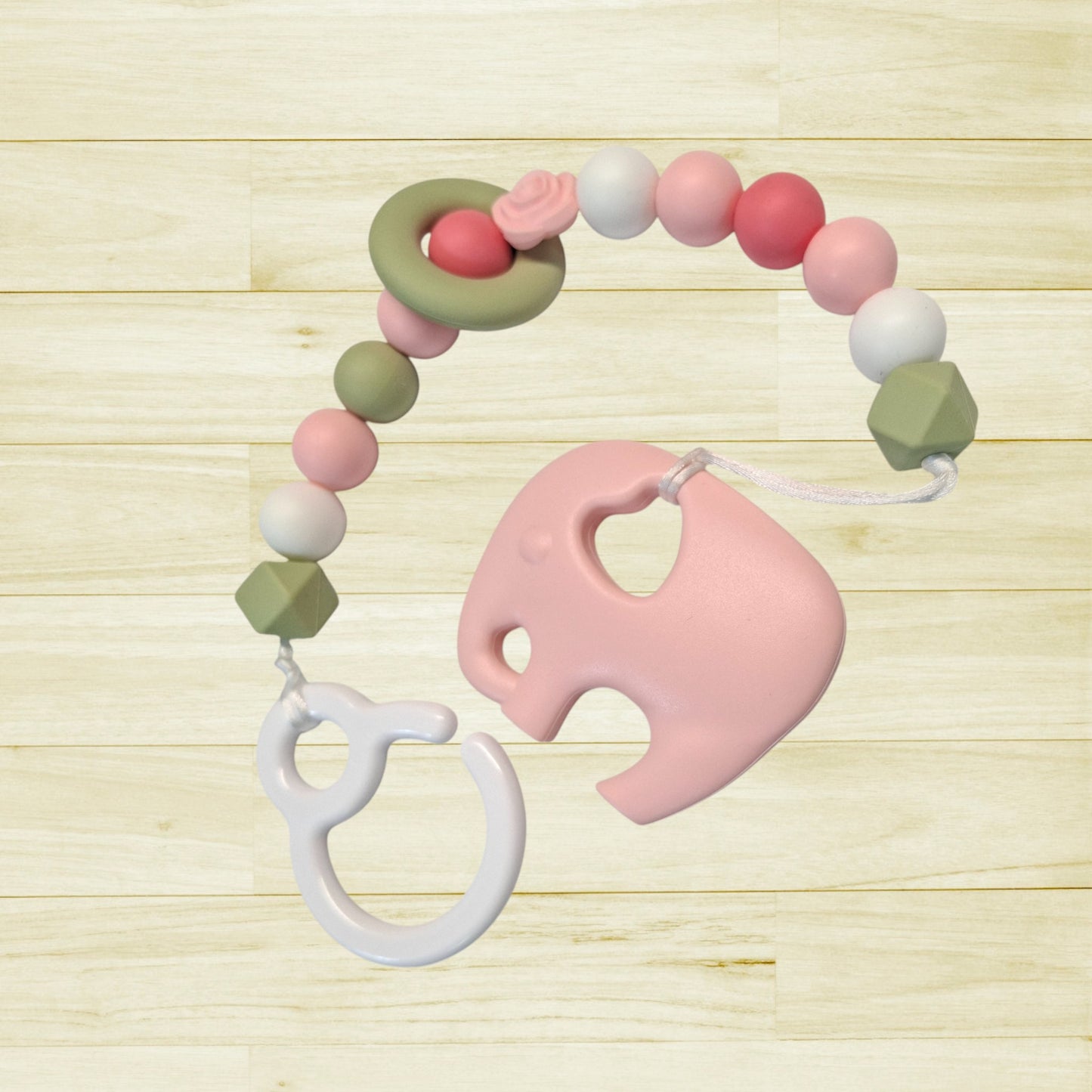 Jouet de poussette Éléphant rose