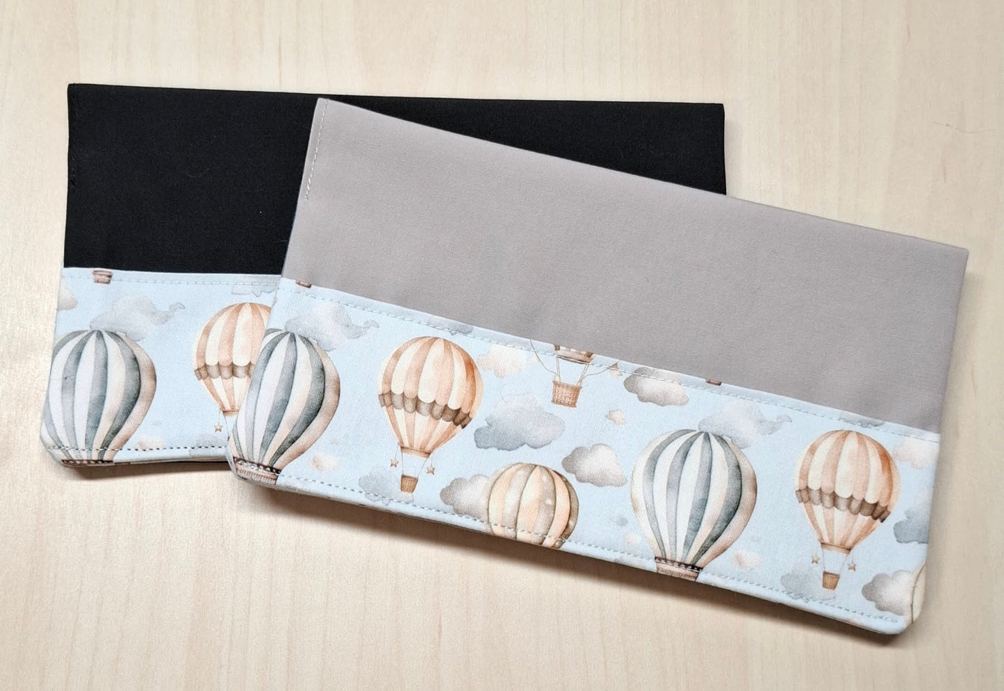 Carnet Montgolfières dans les nuages bleu