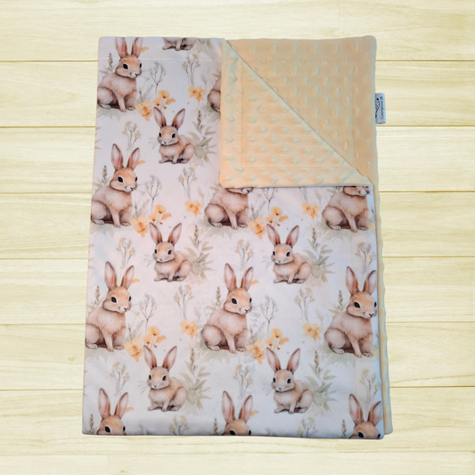 Couverture Lapins et fleurs jaunes