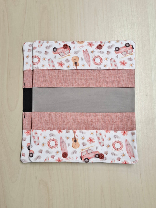 Carnet Plage aquarelle rose