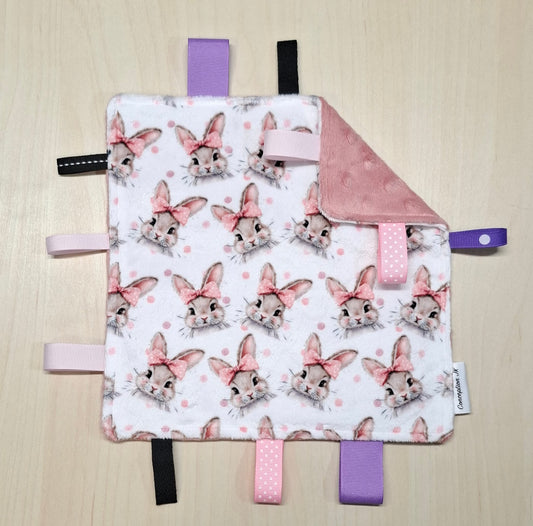 Craquante Lapins boucles rose à pois