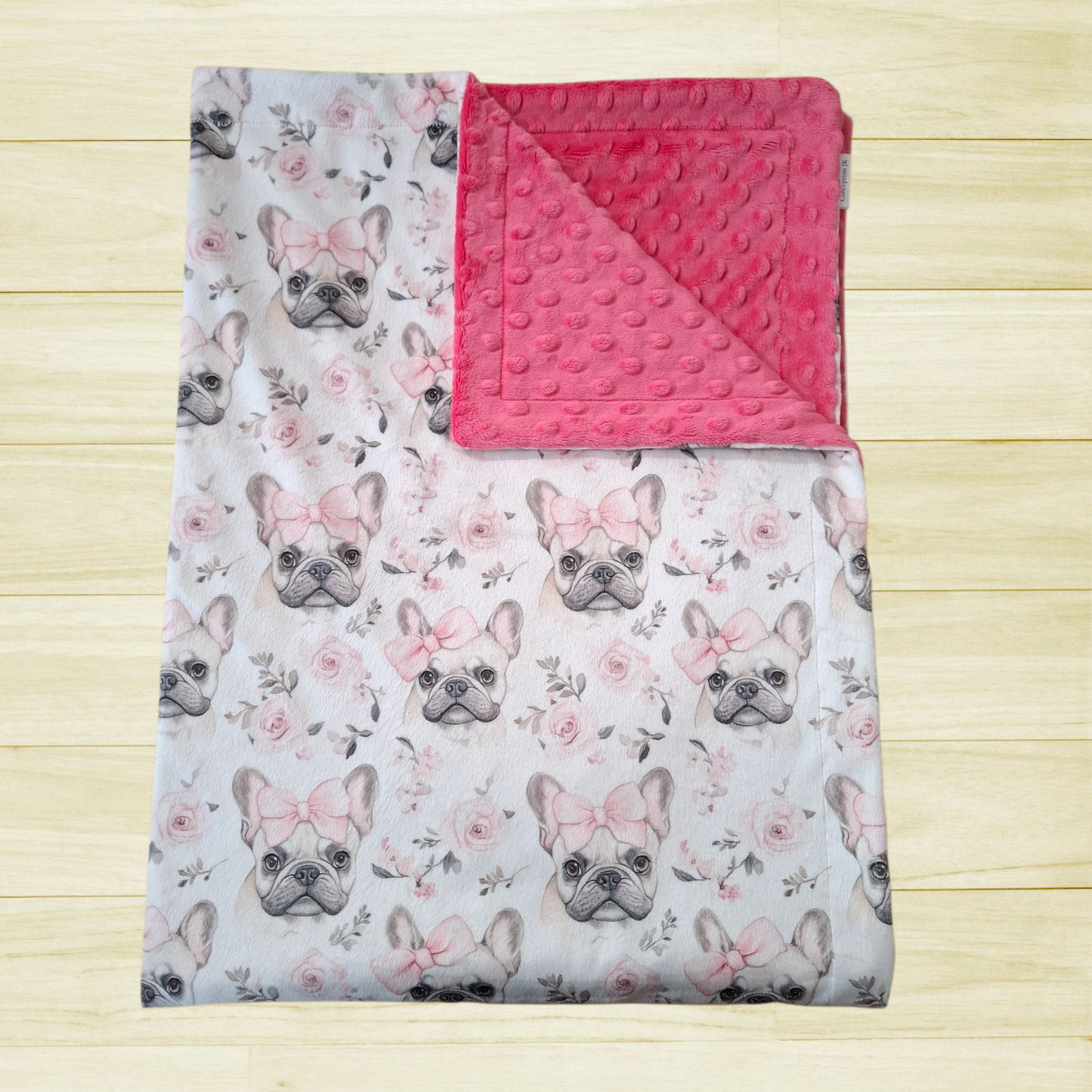 Couverture Bulldog rose et boucles