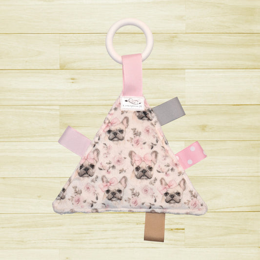 Triangle craquant Bulldog rose et boucles