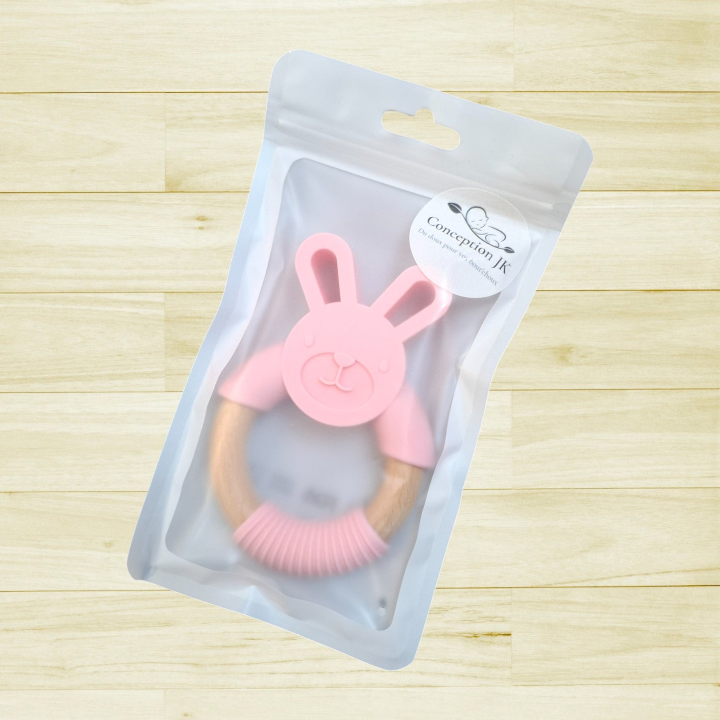 Jouet dentition Lapin rose