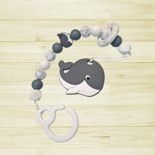 Jouet de poussette Baleine grise