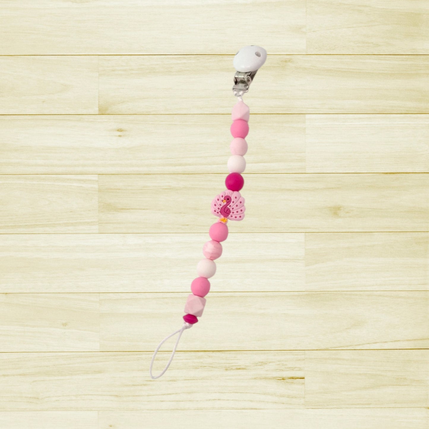Attache-suce Paon rose 3D