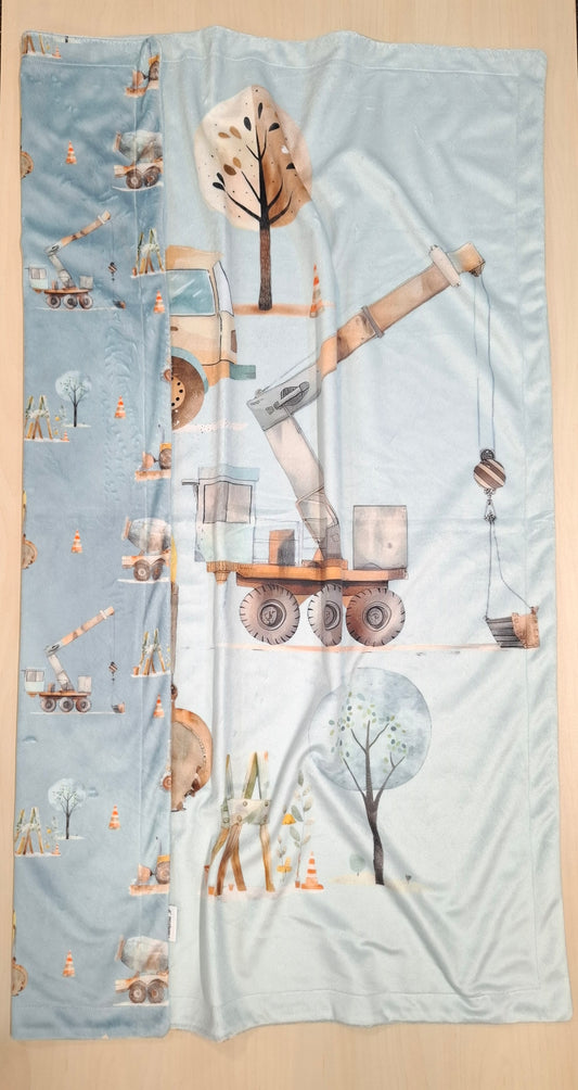 Couverture panneau Camion et tracteur en chantier de construction
