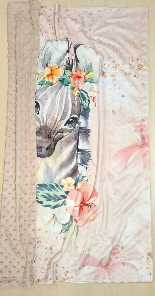 Couverture panneau Zèbre fleuris latté