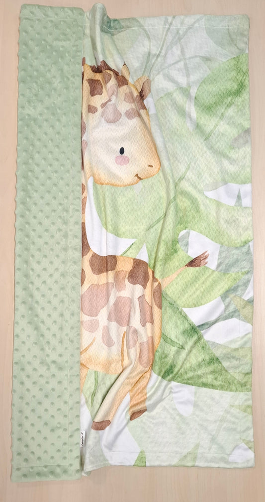 Couverture panneau Girafe, safari vert