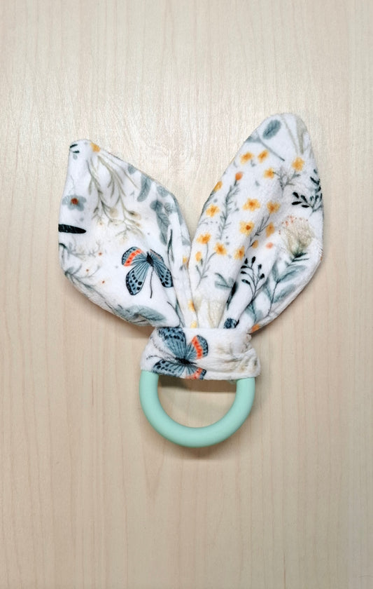 Oreille de lapin Papillons bleu fleuris