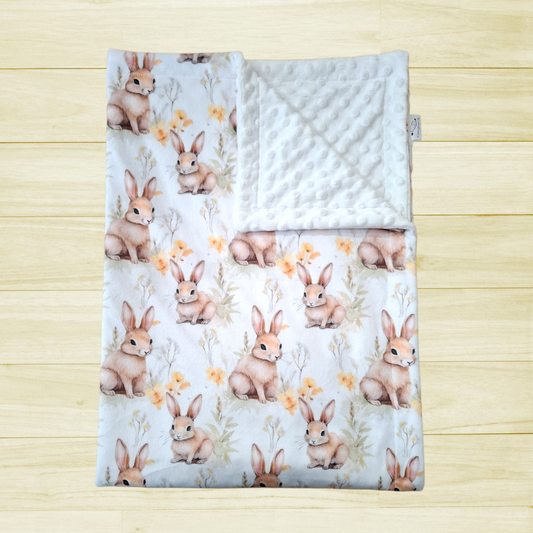 Couverture Lapins et fleurs jaunes