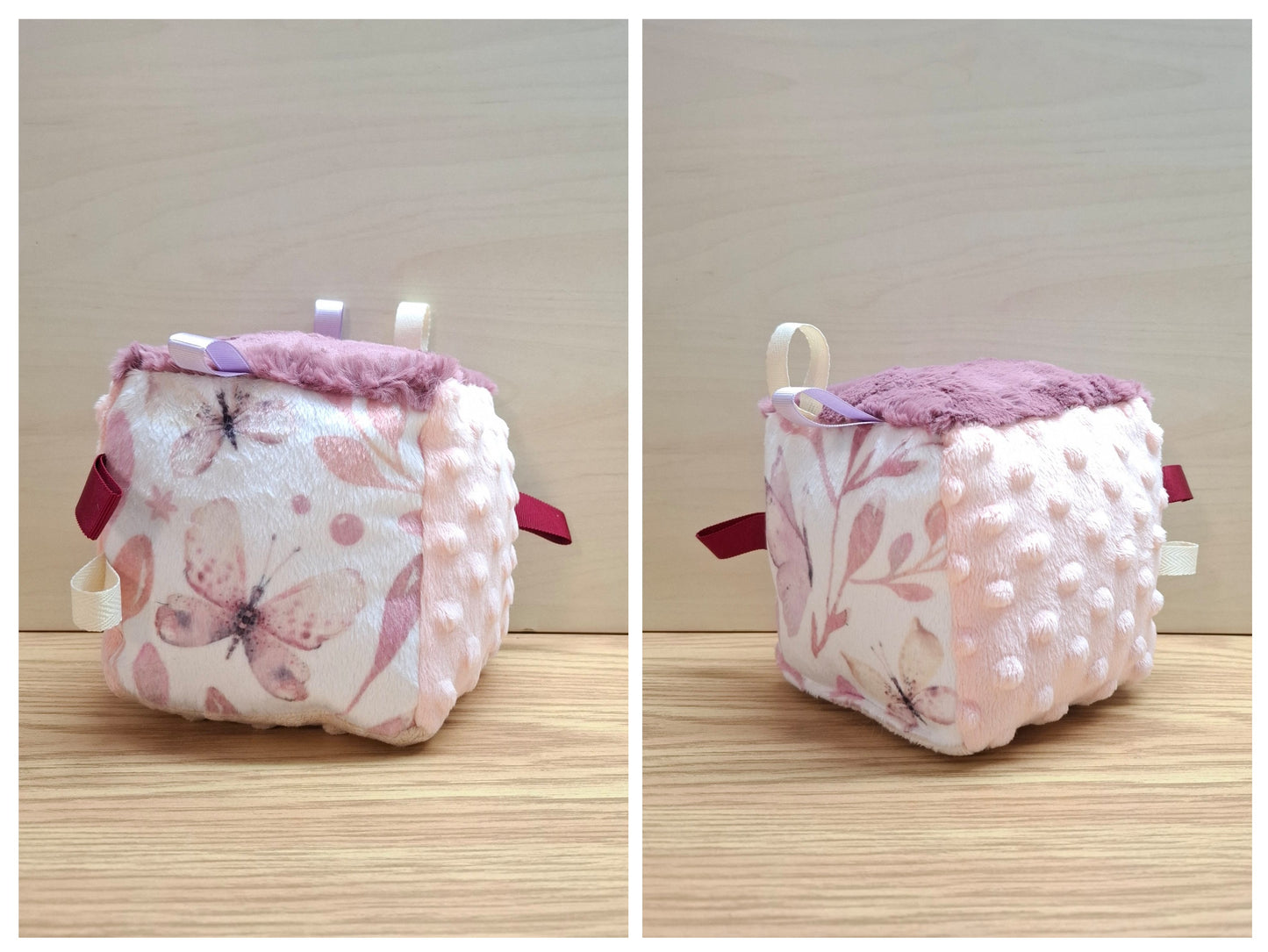 Cube Papillons roses
